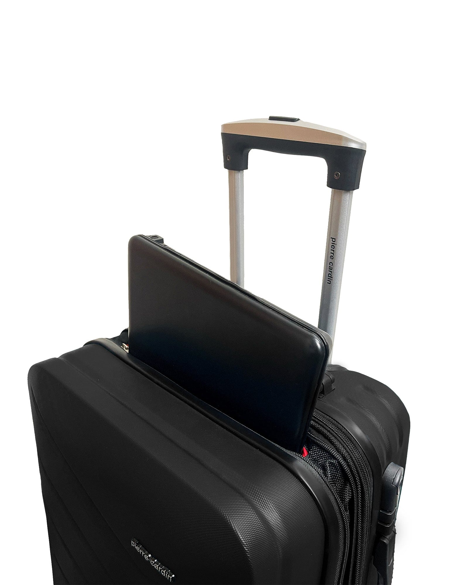 3pc Pierre Cardin Hard-Shell Suitcase Cabin Travel Luggage Set Black