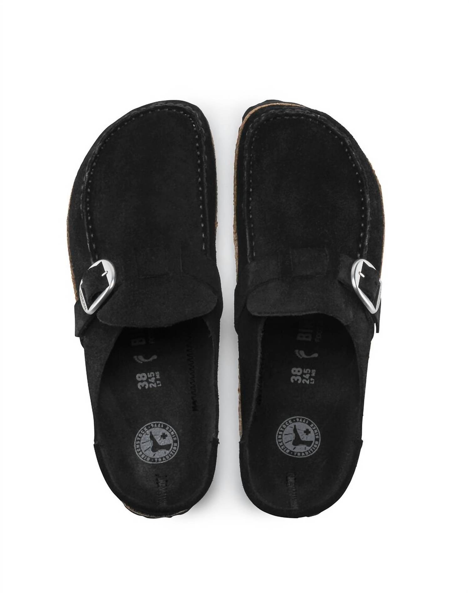 Women'S Buckley Suede Leather Sandal in Black