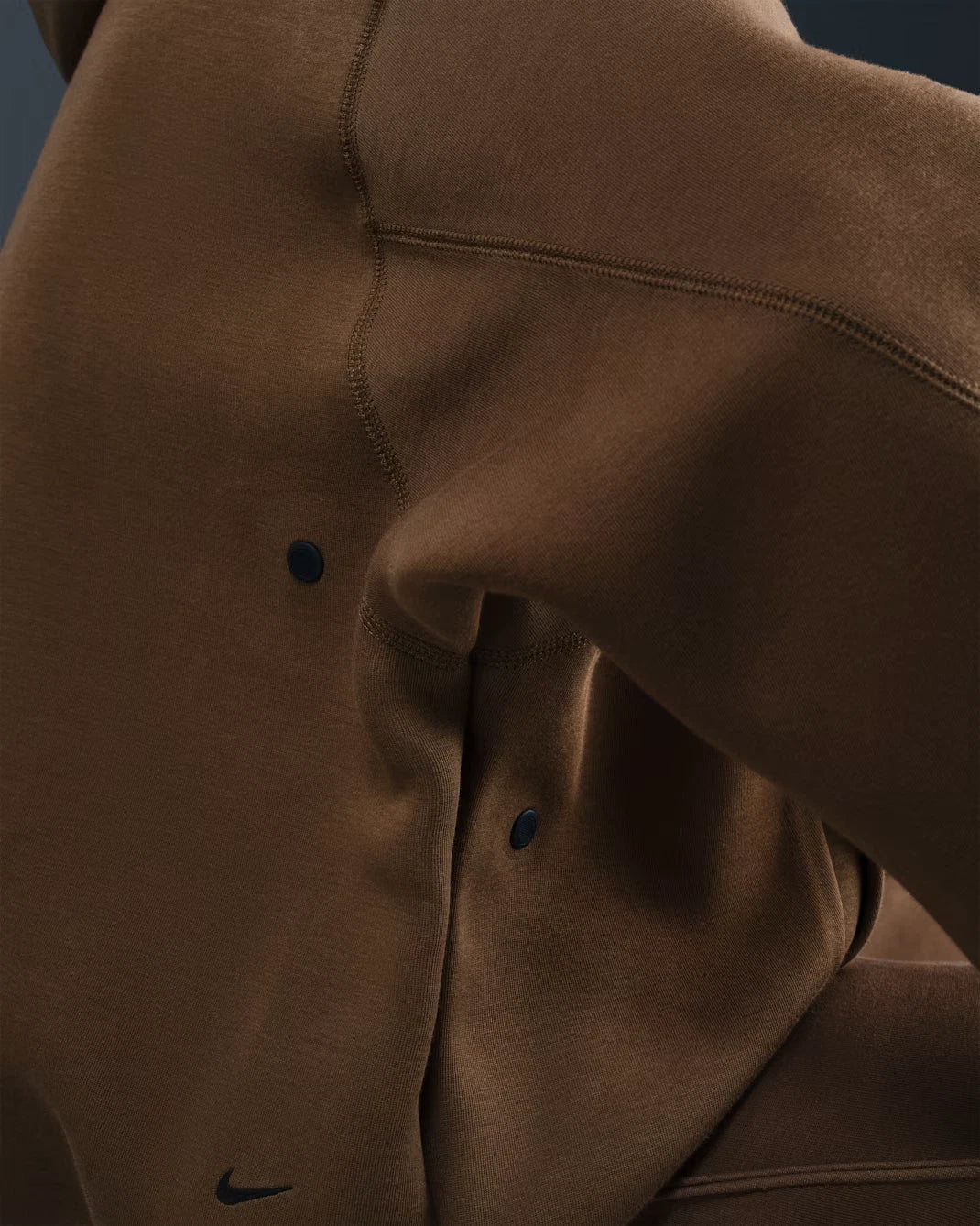 Nike Tech Fleece Hoodie Mens Mosswood Brown Kangaroo Pocket Pullover JAX1059