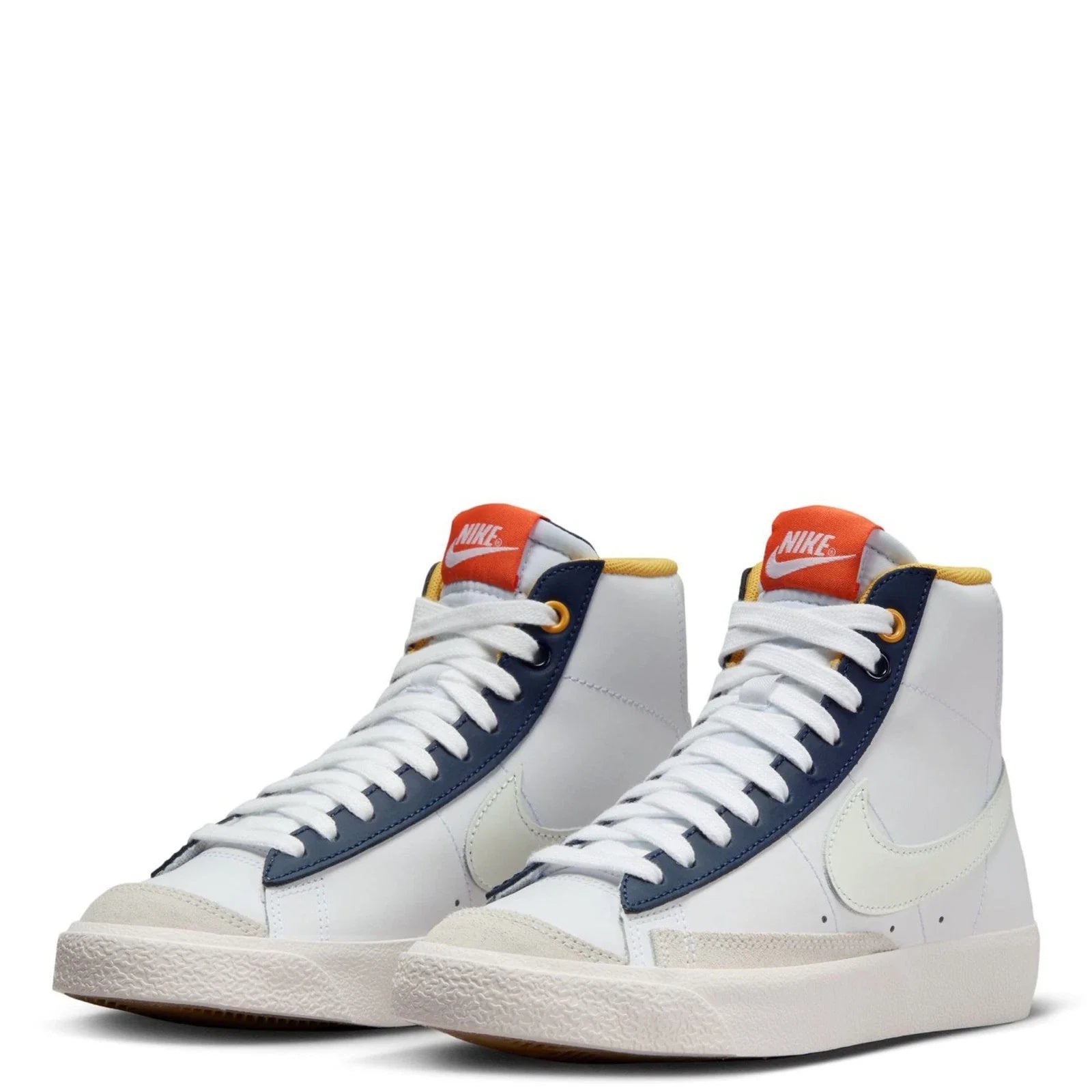 Youth Nike Blazer Mid ' FN6966- White Midnight Navy Grade School Shoes HTAT2