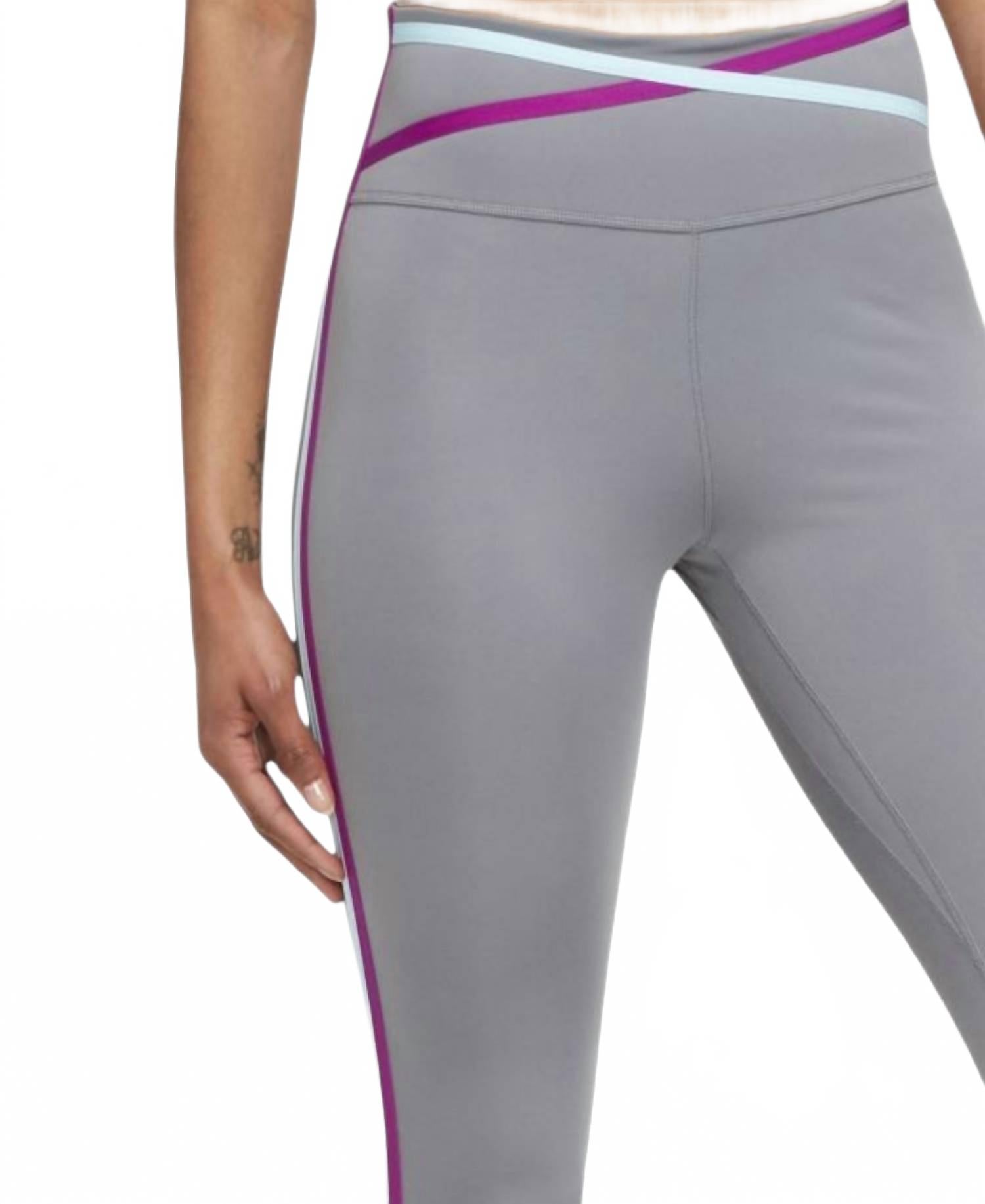 Dri-Fit One Mid-Rise 7/8 Taped Leggings In Smoke Gray