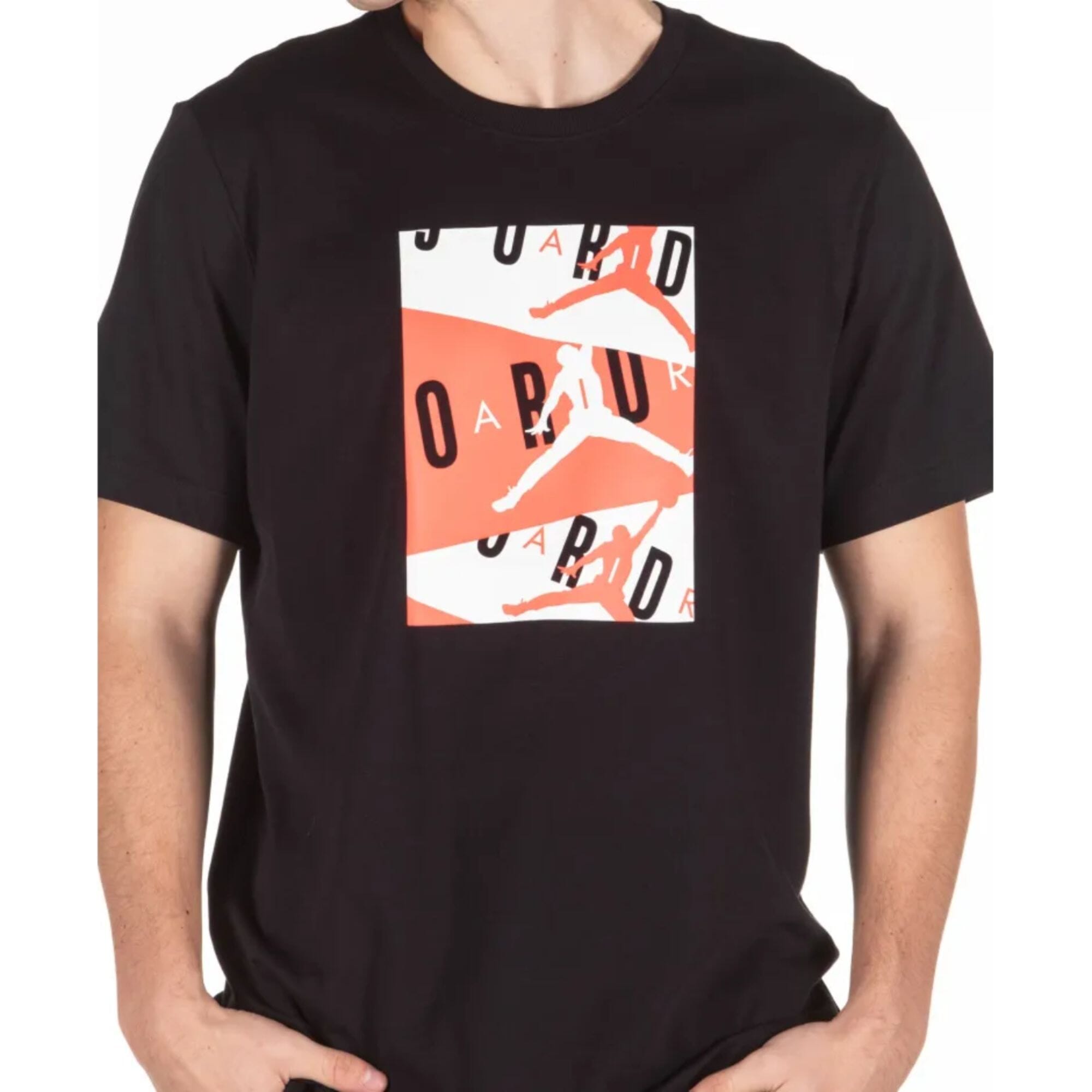 Men's Nike Jordan Air SS Crew T-Shirt Black/Multi Color CD5628-010