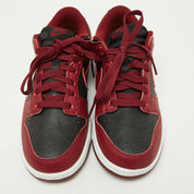 Nike Red/black Leather Dunk Low Top "team Red" Sneakers