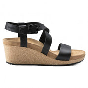 Women's Sibyl Ring-Buckle Wedige Sandal - Narrow In Black