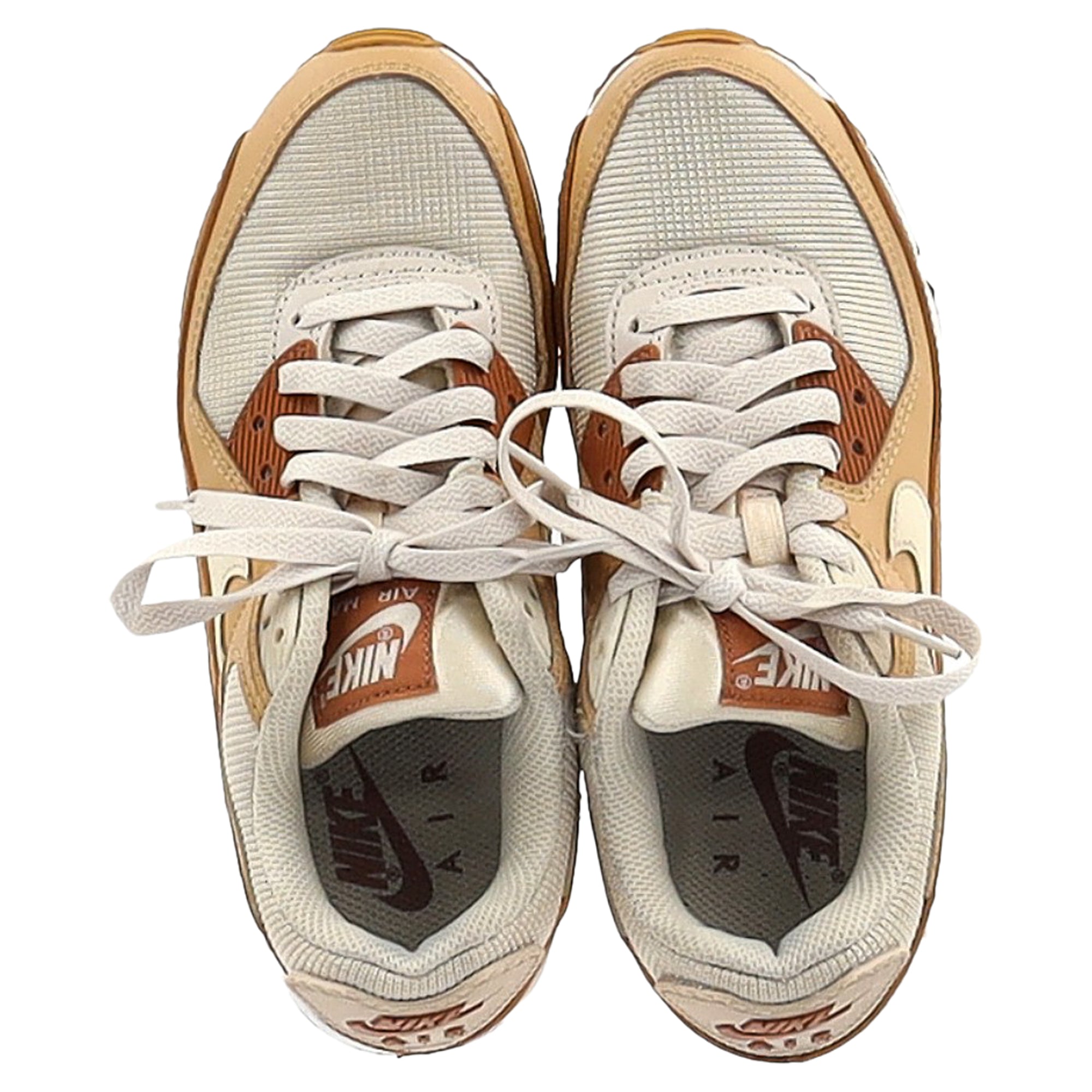 Nike Air Max 90 Sneakers in Caramel Nylon and Leather