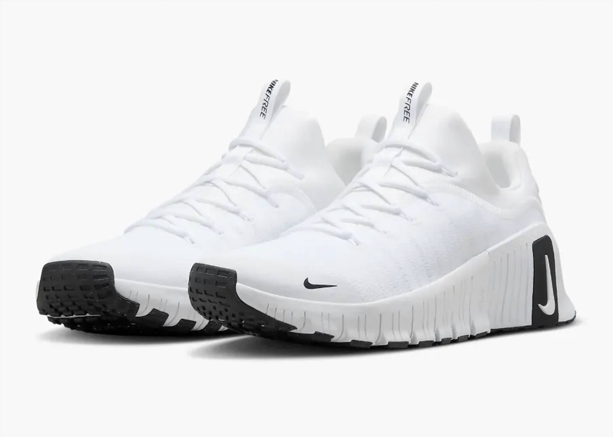 Men's Free Metcon 6 Running Shoes In White/black-White