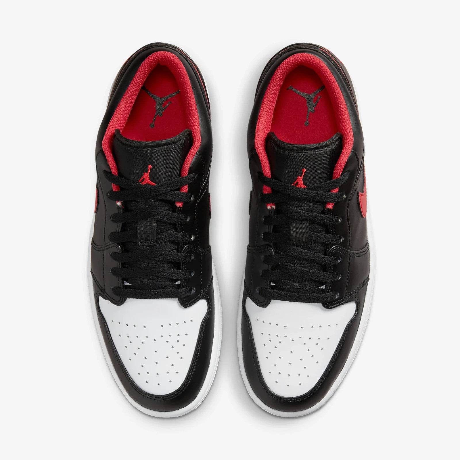 Men's Nike Air Jordan 1 Low 553558-063 Sneakers Black Leather Lifestyle Shoes