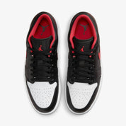 Men's Nike Air Jordan 1 Low 553558-063 Sneakers Black Leather Lifestyle Shoes