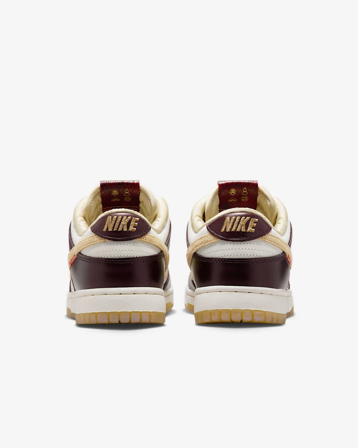 Women's Dunk Low Lx Year Of The Snake Shoes In Sail/burgundy Crush/team Gold