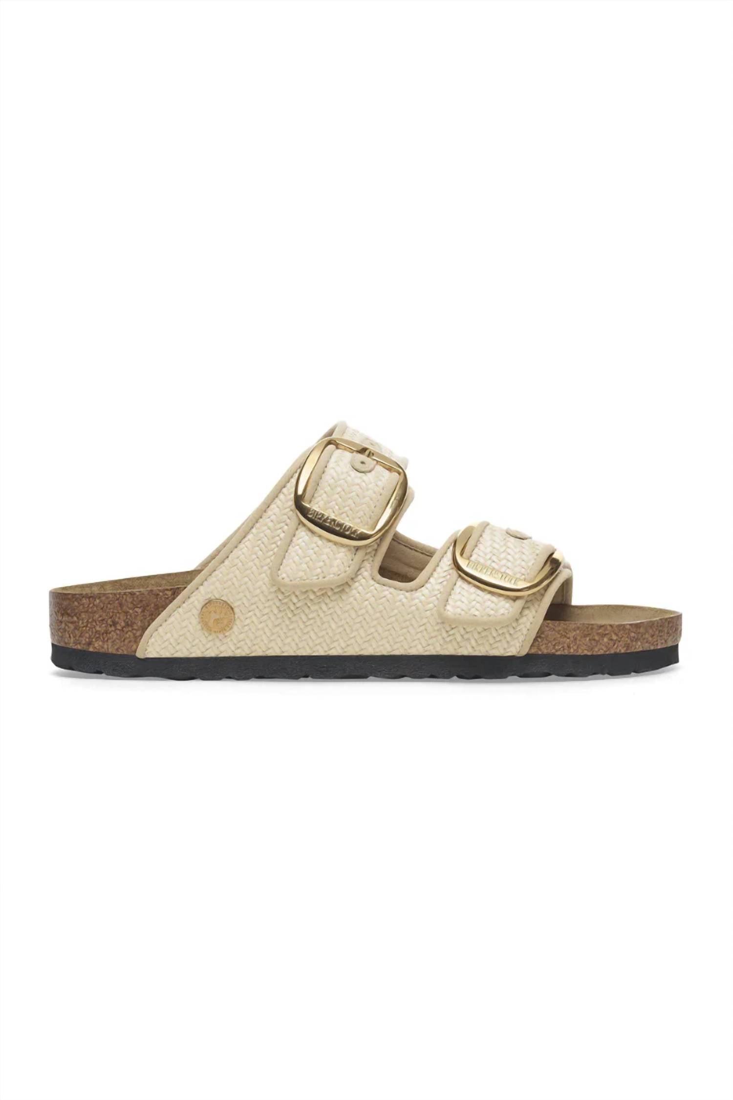 Women's Arizona Big Buckle Sandal In Textile Raffia Natural