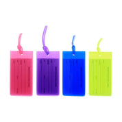 4pc Milleni Travel Jelly Luggage Suitcase Tags Loop Strap Name Address