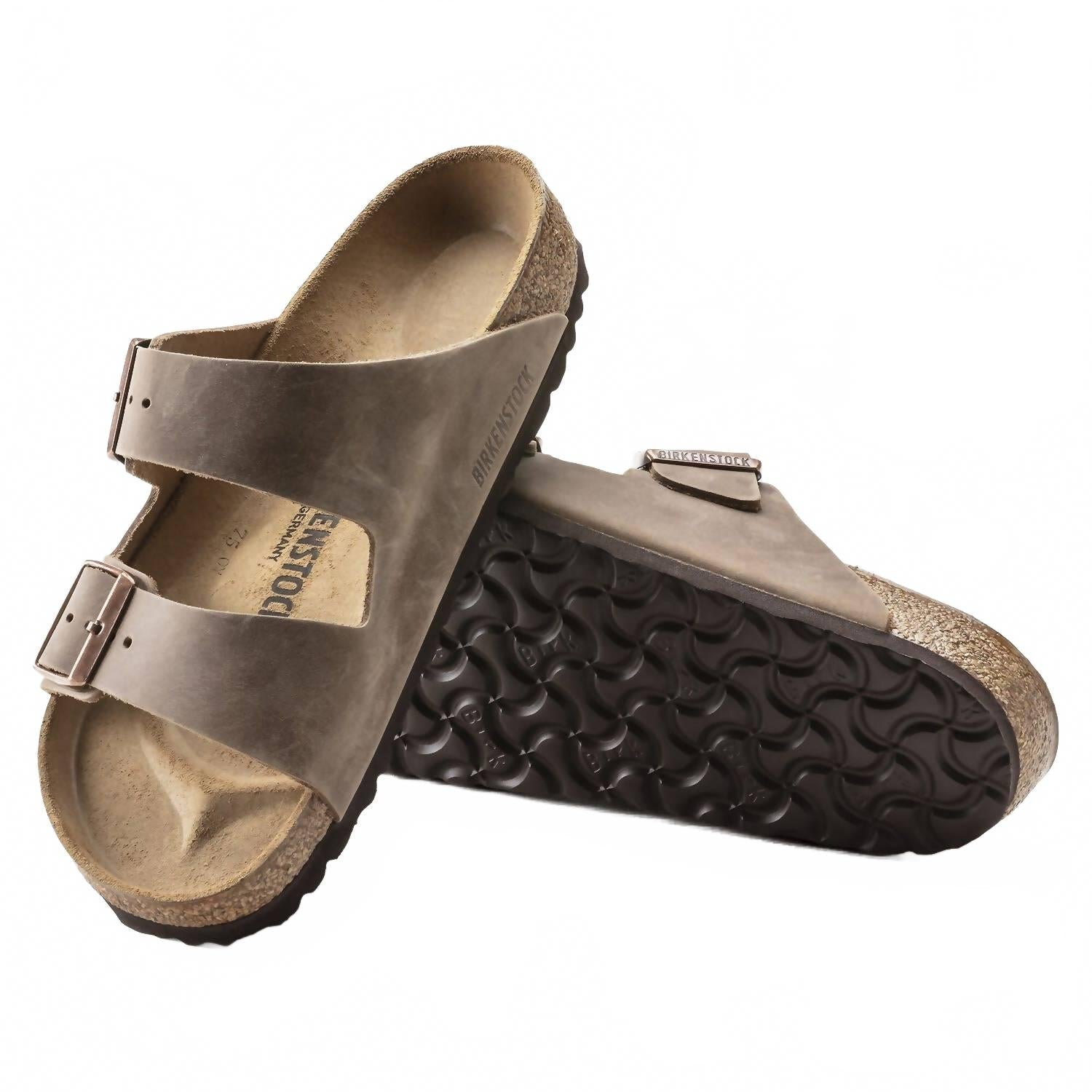 Unisex Arizona Sandal In Brown Oil Leather