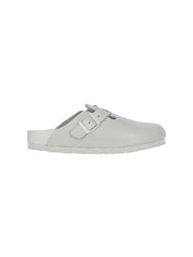 "Boston" Grey Leather Mules