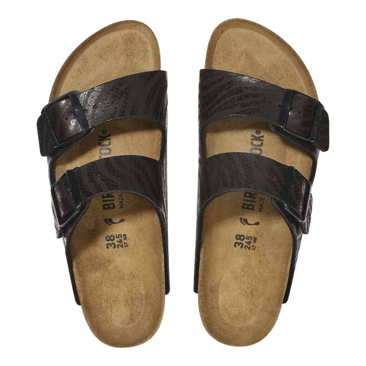 Unisex Arizona Synthetics Sandals In Zebra Black