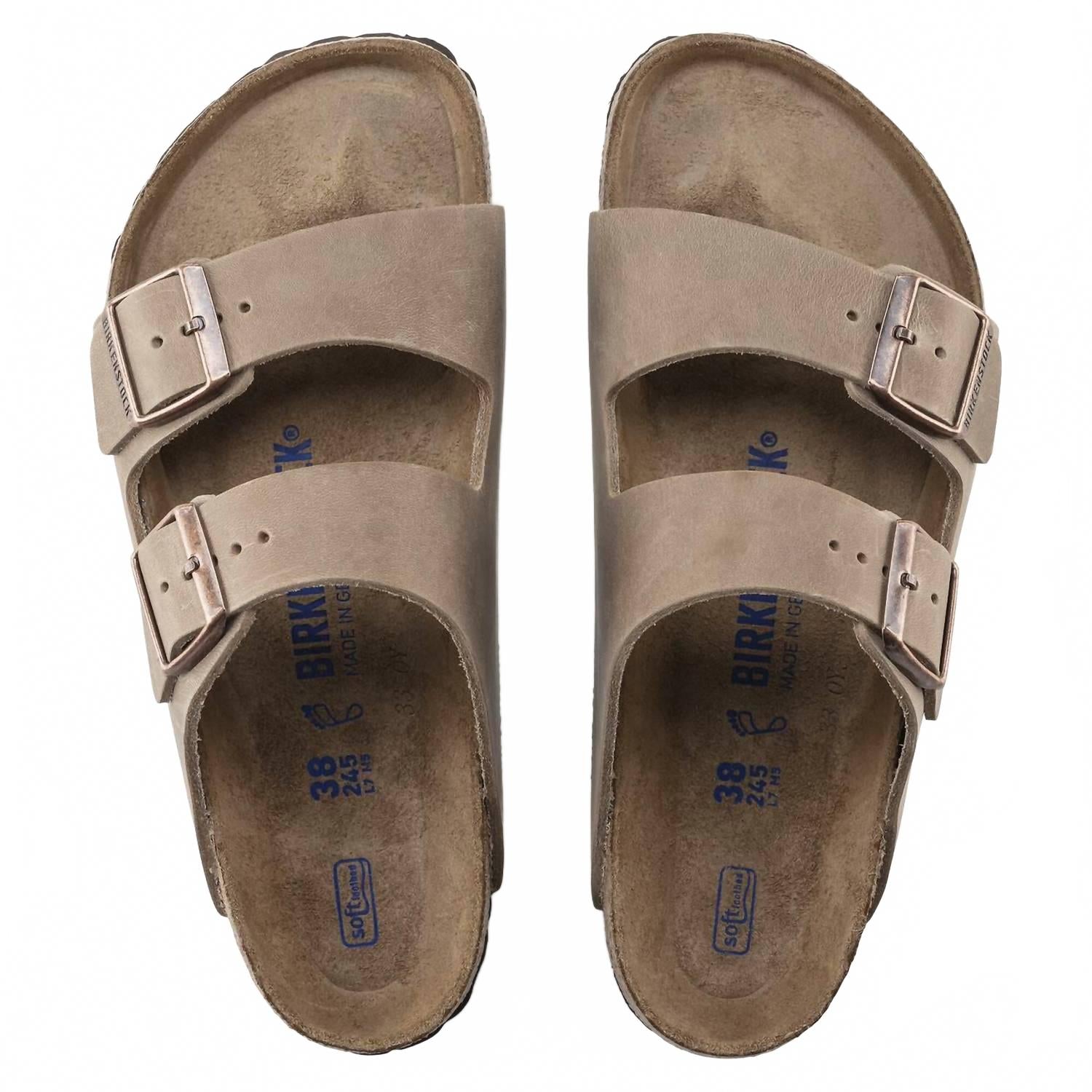 Unisex Arizona Soft Footbed Sandal In Tabacco Brown