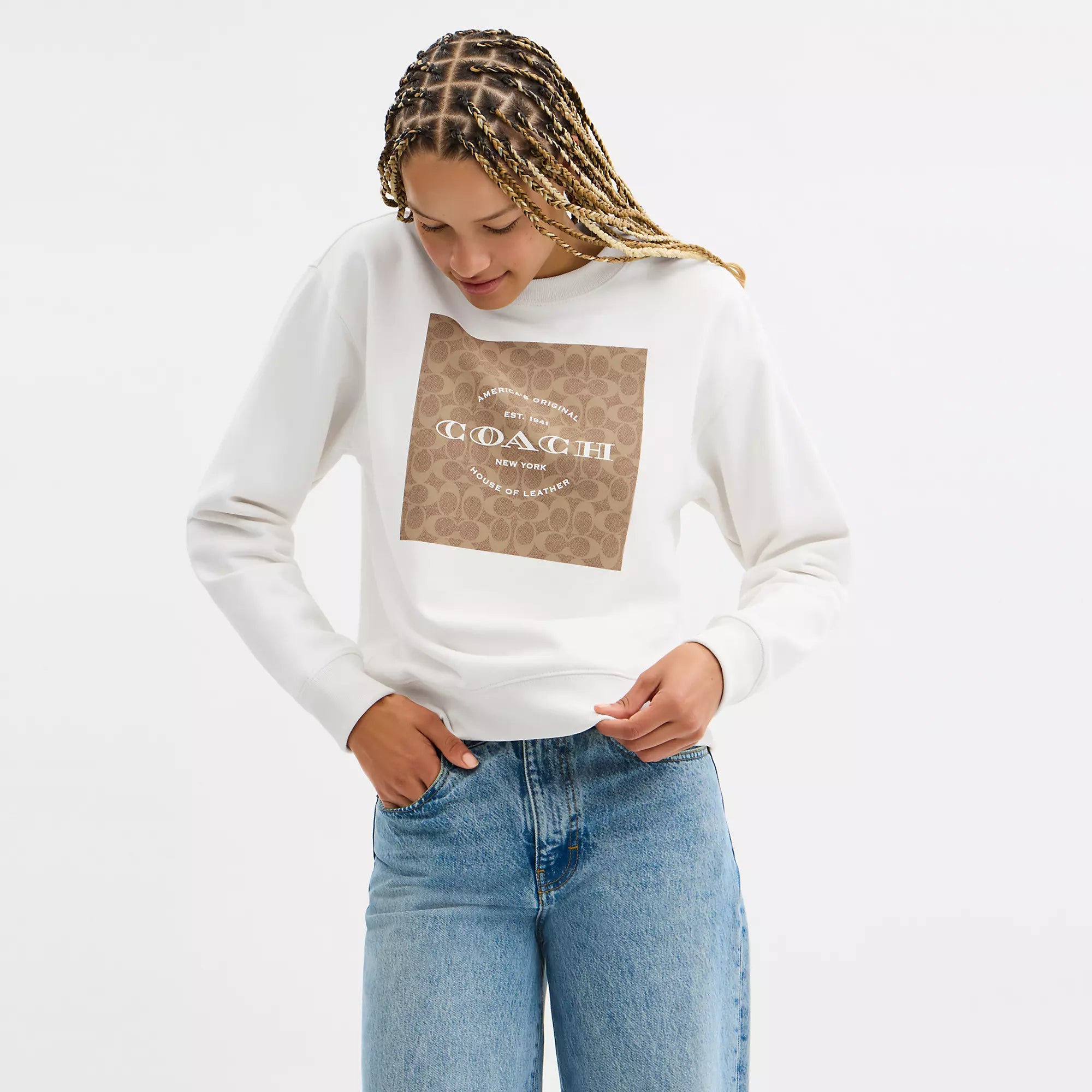 Coach Outlet Signature Square Crewneck Sweater