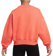 Nike Sportswear Club Sweatshirt Girls Orange Fleece Crew-Neck Pullover UPS838