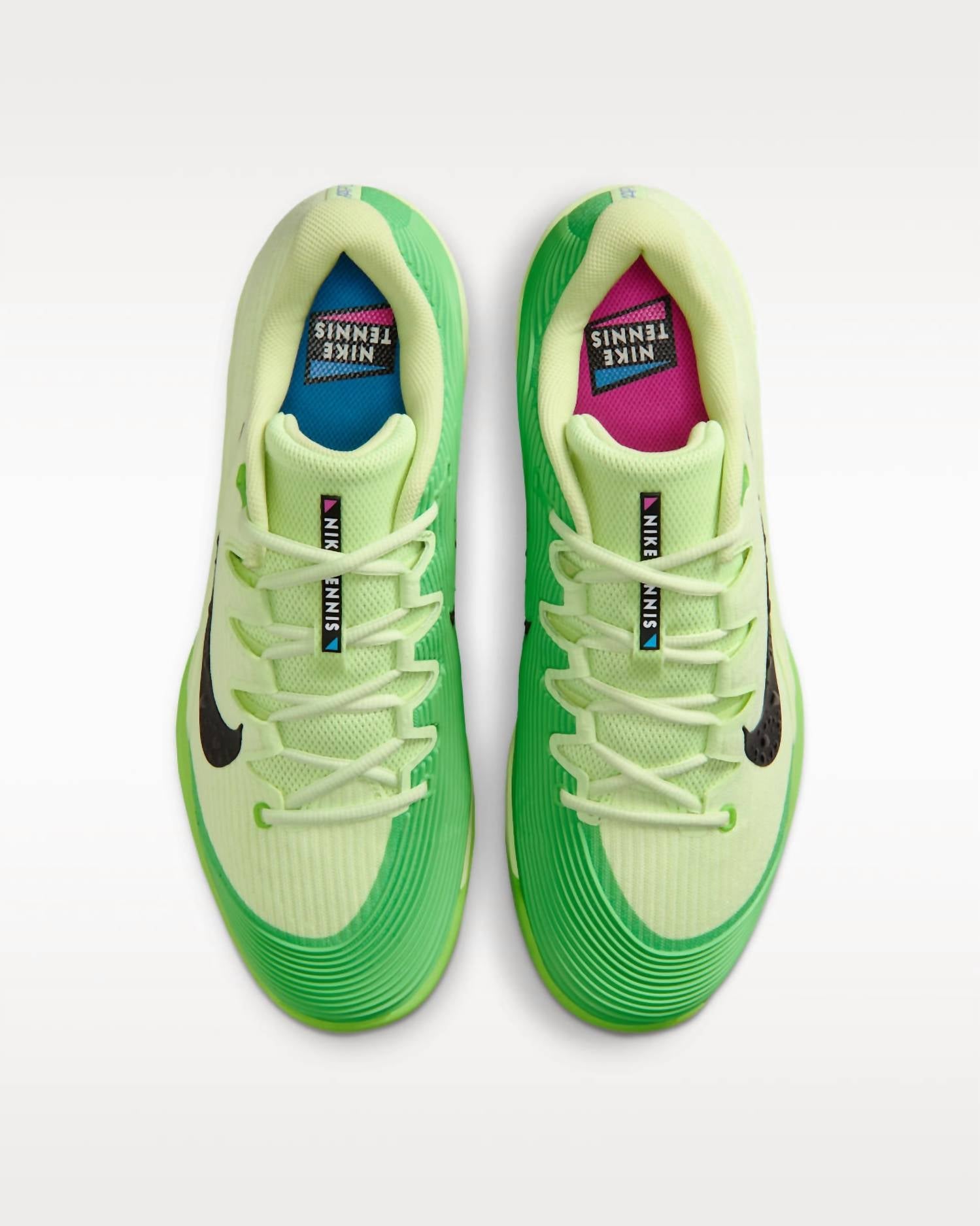 Men's Vapor 12 Hard Court Tennis Shoes In Light Liquid Lime/mean Green/sapphire/black