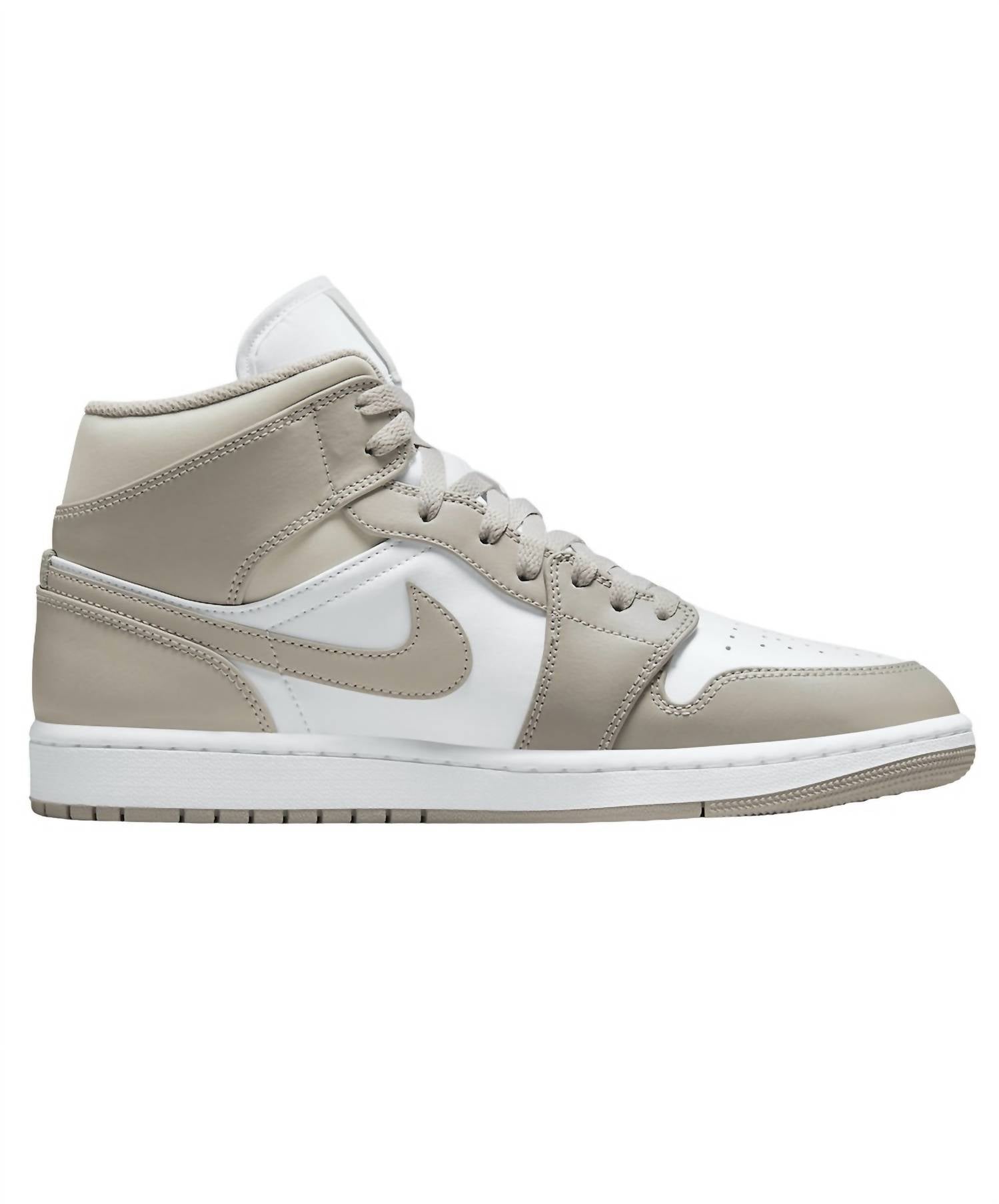 Men'S Air Jordan 1 Mid Sneaker in College Grey/White Light Bone