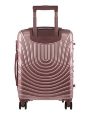 2pc Pierre Cardin Large Hard-Shell Suitcase & Cabin Set Luggage Tag Rose