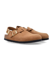 Tokio Soft Nubuck Ankle Strap Clogs
