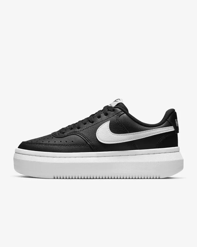 Women's Nike Court Vision Alta DM0113-002 Sneakers Black Leather Low Top Shoes