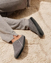 Women's Zermatt Wool Felt Slippers In Herringbone Gray