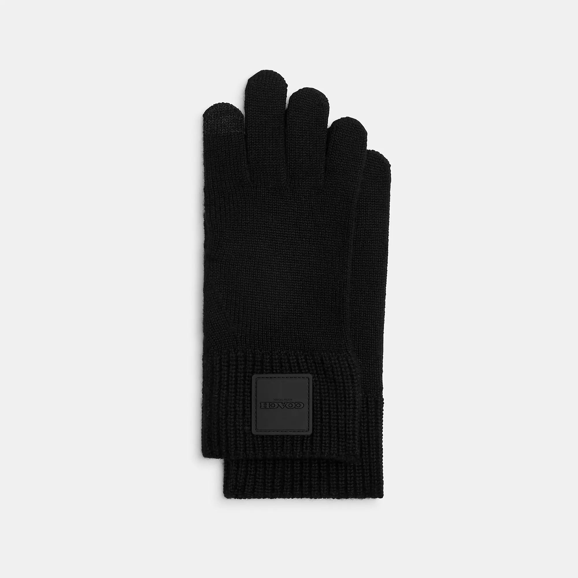 Coach Outlet Knit Tech Gloves With Rubber Patch