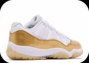 Women's Air Jordan 11 Retro Low Shoes In White/metallic Gold-Team Gold