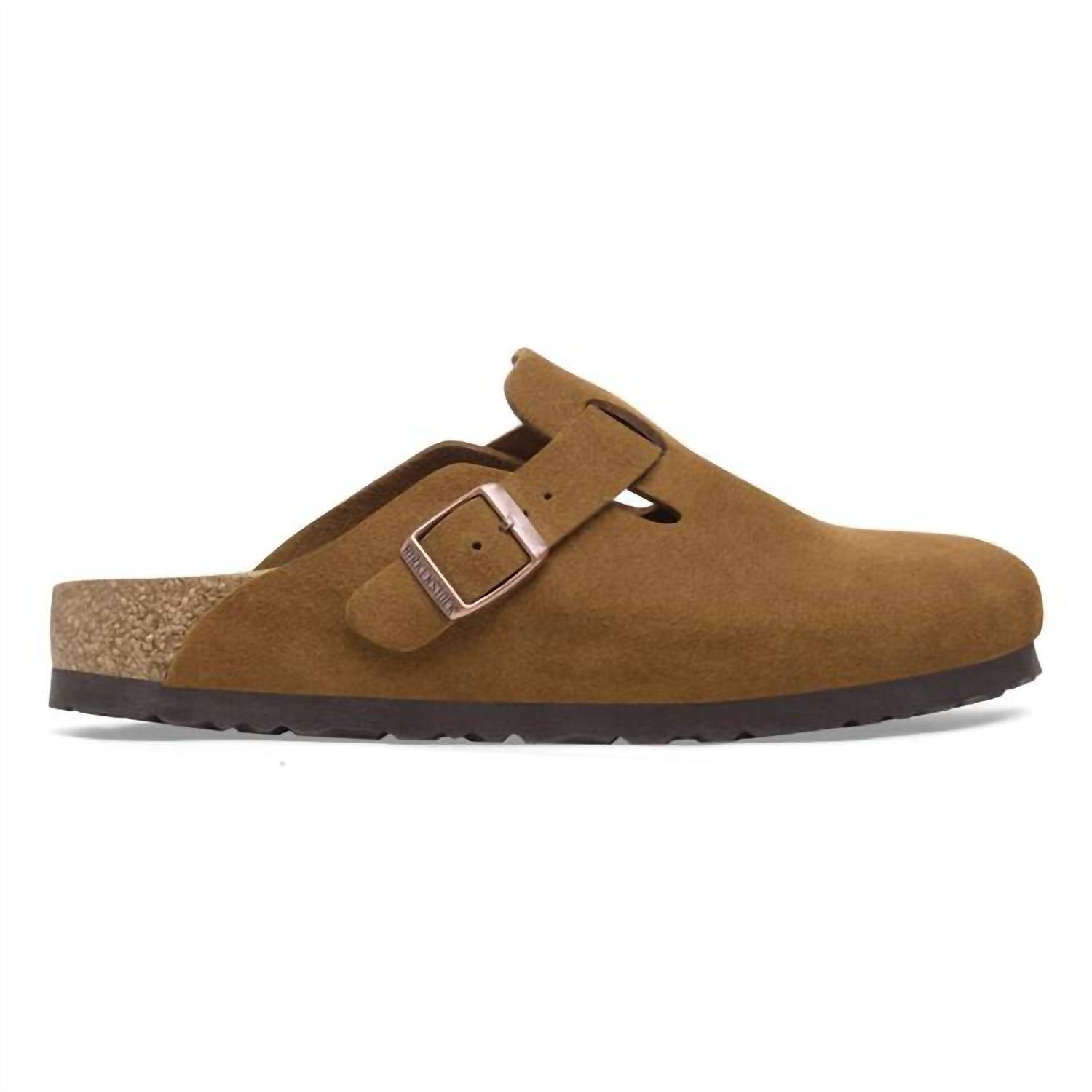 Unisex Boston Suede Narrow Leather Clogs In Mink