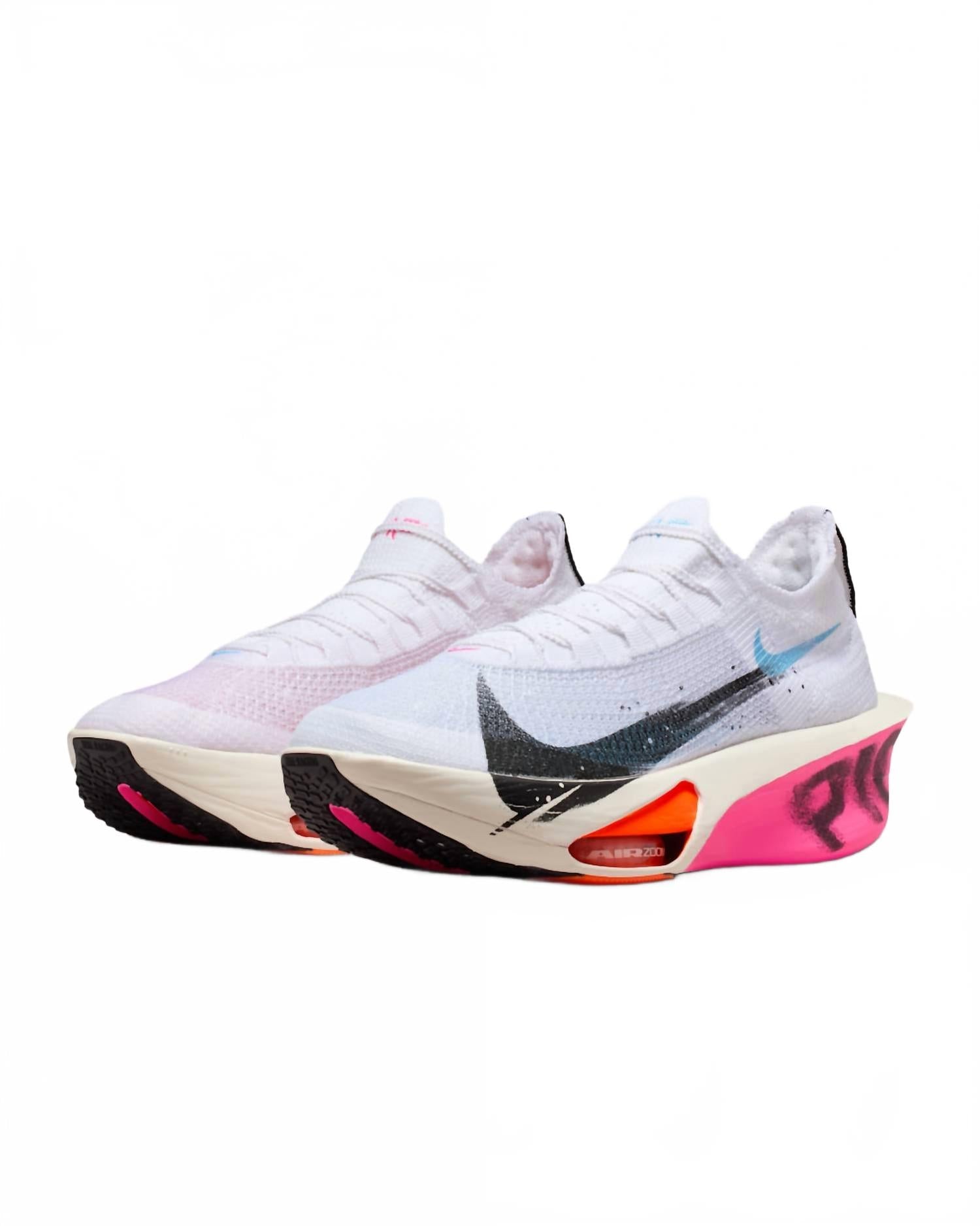 Men's Alphafly 3 Shoes In White/black/soft Pearl/hyper Crimson