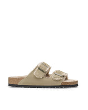 Open-Toe Slide Sandals With Suede Leather Straps