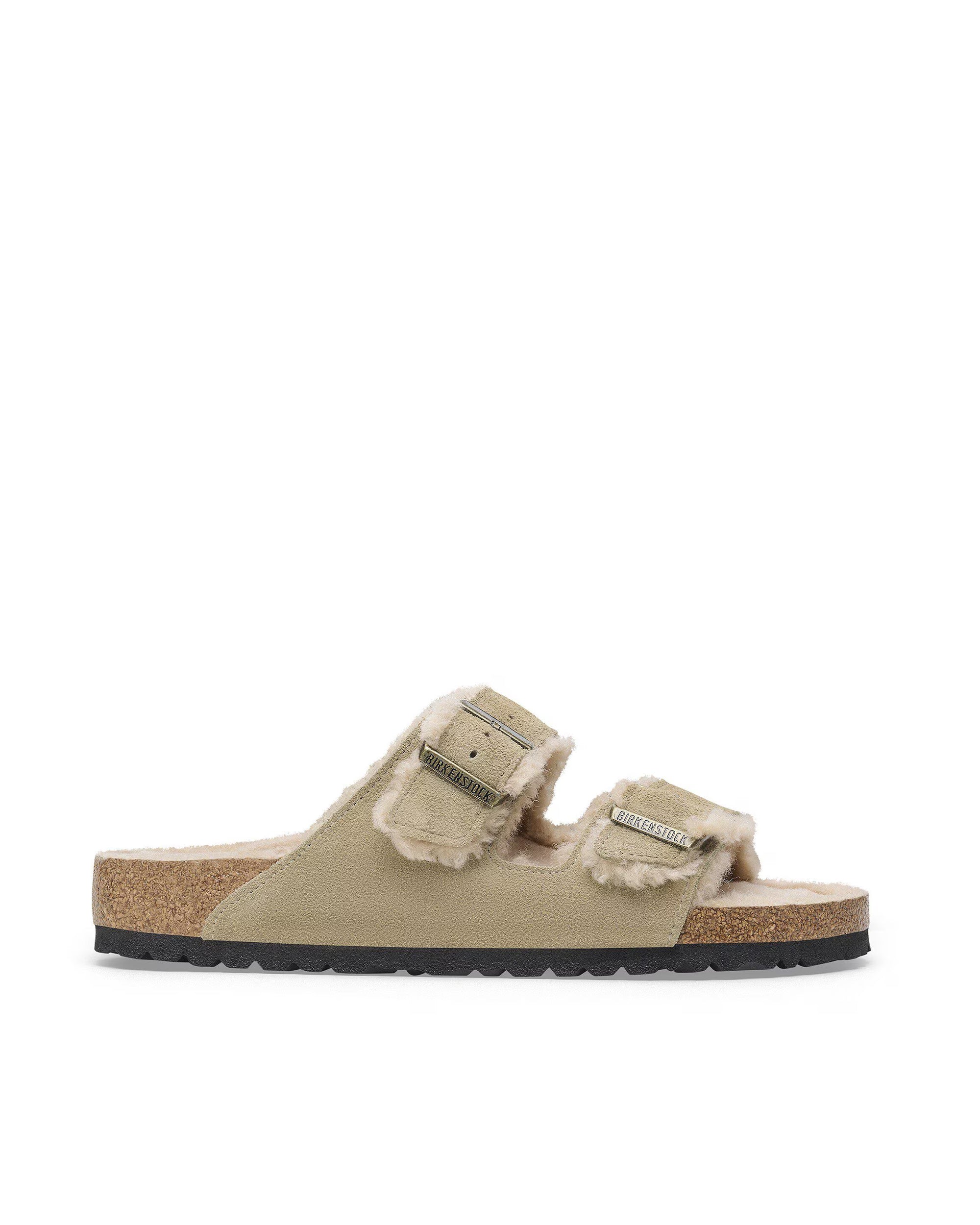 Open-Toe Slide Sandals With Suede Leather Straps