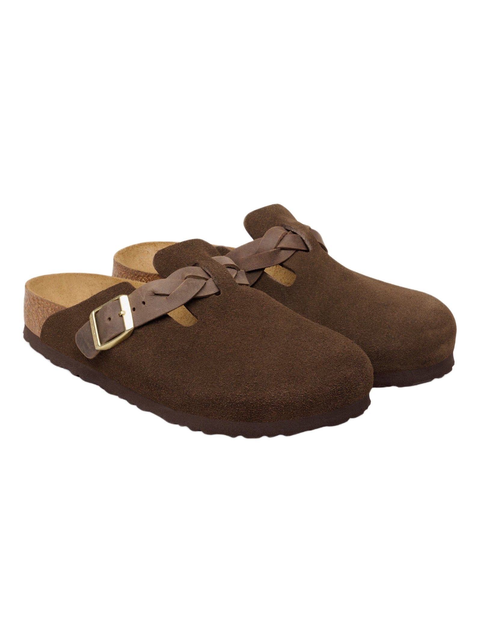 Suede Slide Sandals With Natural Leather Adjustable Strap
