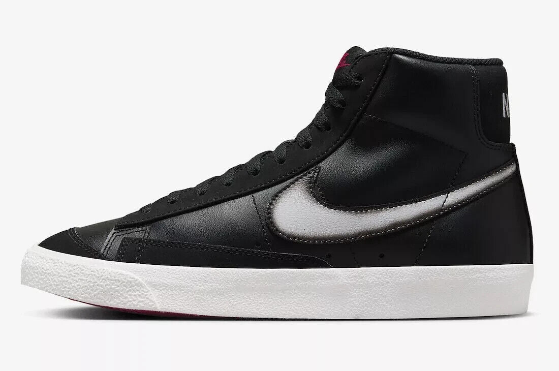 Men's Nike Blazer Mid '77 Vintage FD6924-001 Sneakers Black Leather Lace Up TF757 (Black,11.5)
