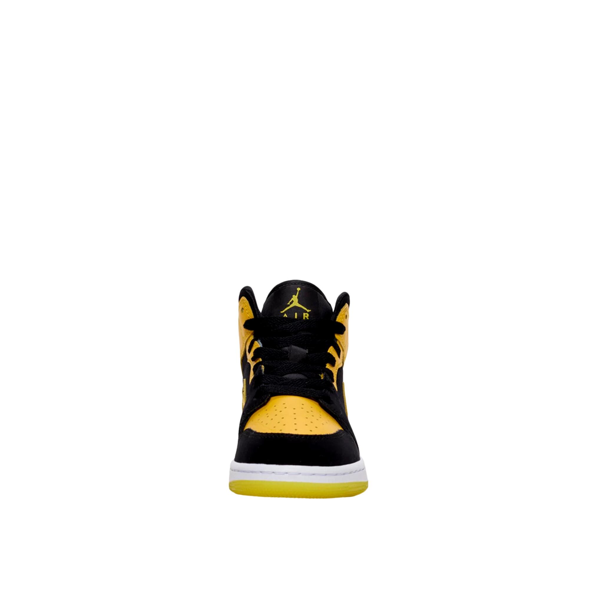 Grade-School Nike Air Jordan 1 Mid SE Black / Varsity Maize - White HJ5940-071