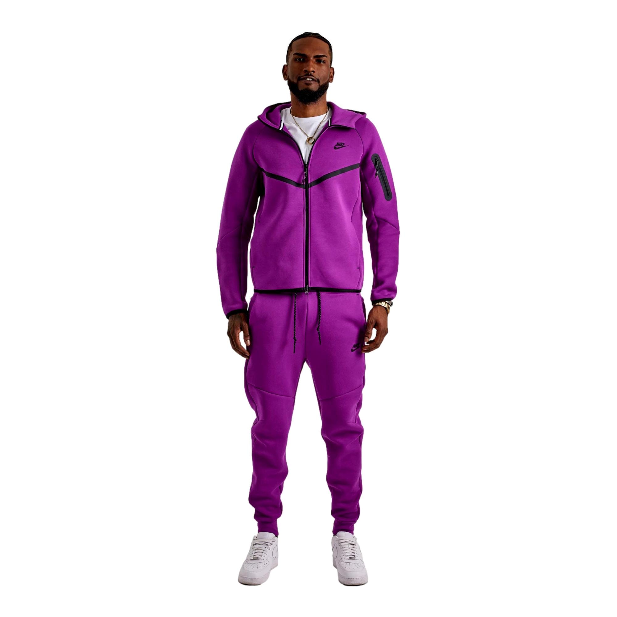 Men's Nike Tech Fleece Windrunner Full-Zip Hoodie Purple/Black HV0949-505