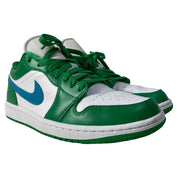 Nike Jordan 1 Low Lucky Green/Aquatone Sneakers in Green Leather