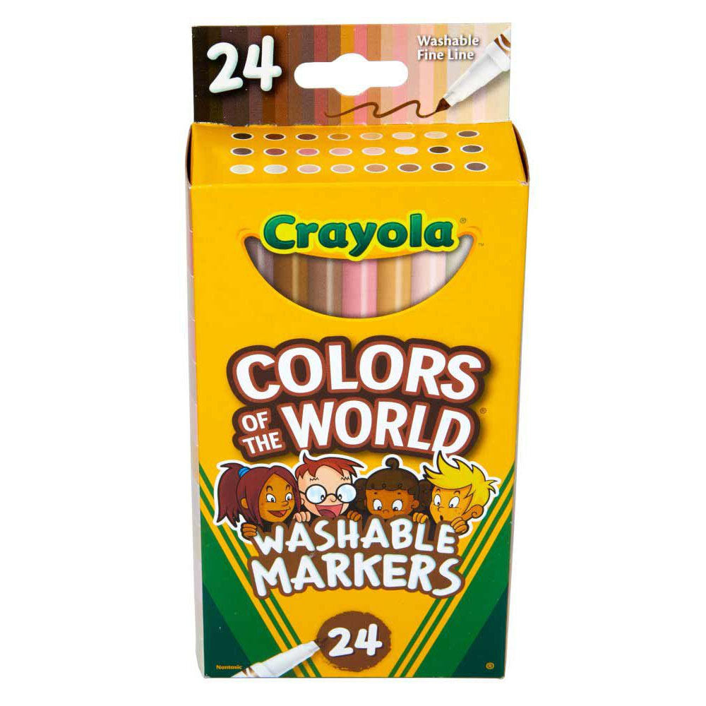 24pc Crayola Colours Of The World Fine Line Washable Markers For Kids 3+