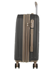2pc Pierre Cardin Large Hard & Cabin Travel Luggage Set w/ Name Tag Graphite