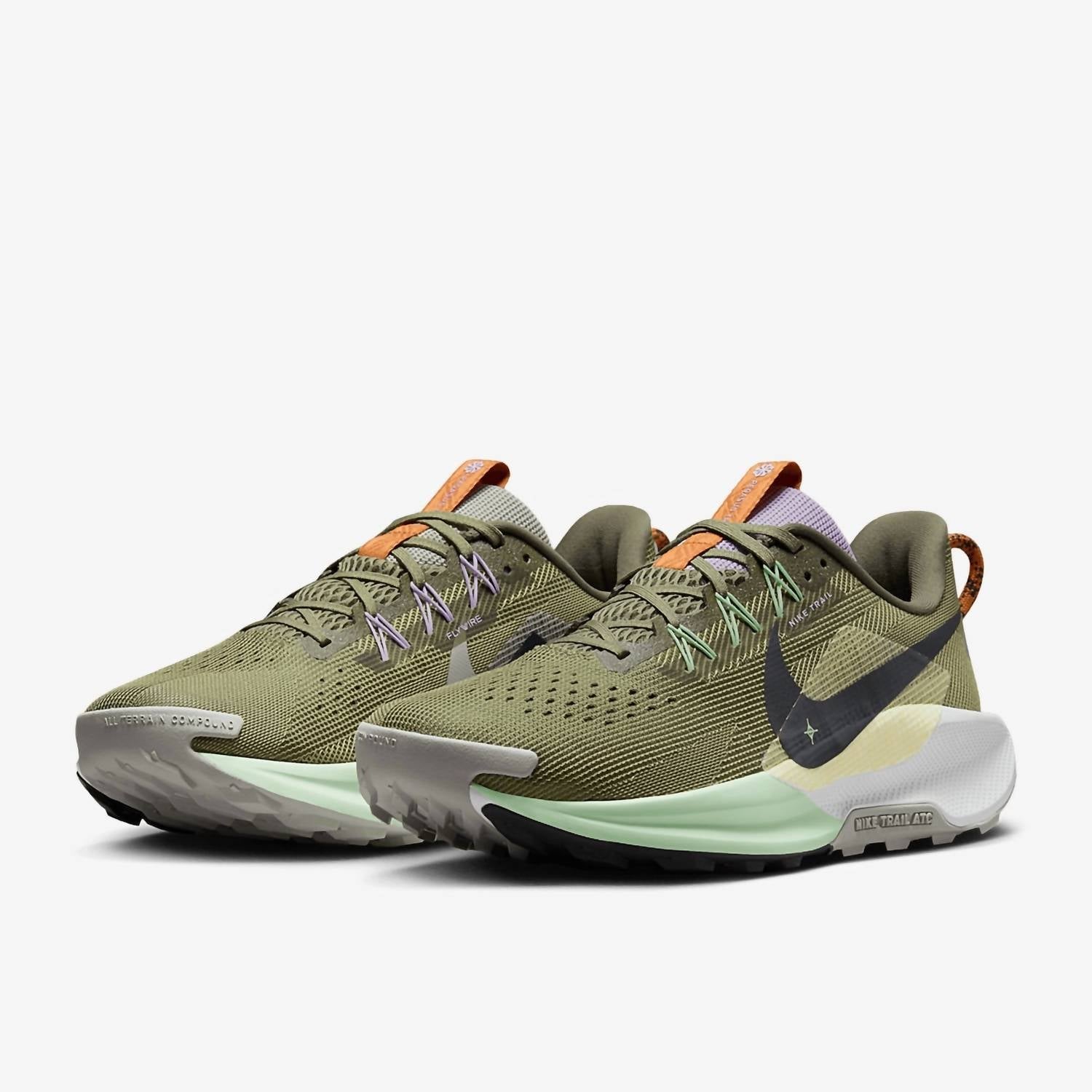 Men's Pegasus Trail 5 Running Shoes In Olive Moyen/anthracite
