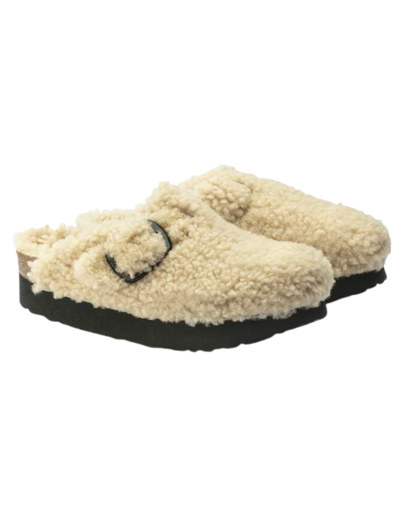 Boston Big Buckle Platform Teddy Shearling Clog