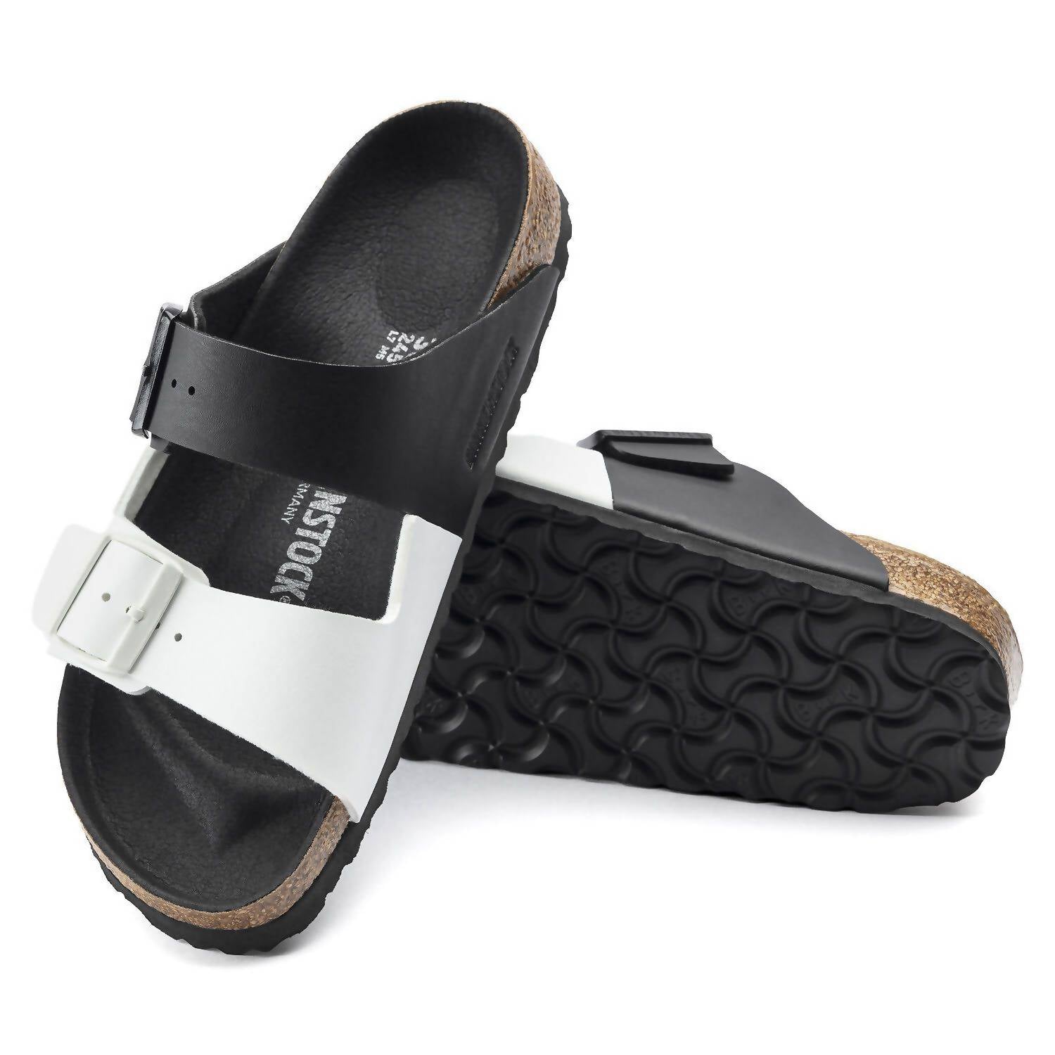 Women's Arizona Split Sandals In Black White
