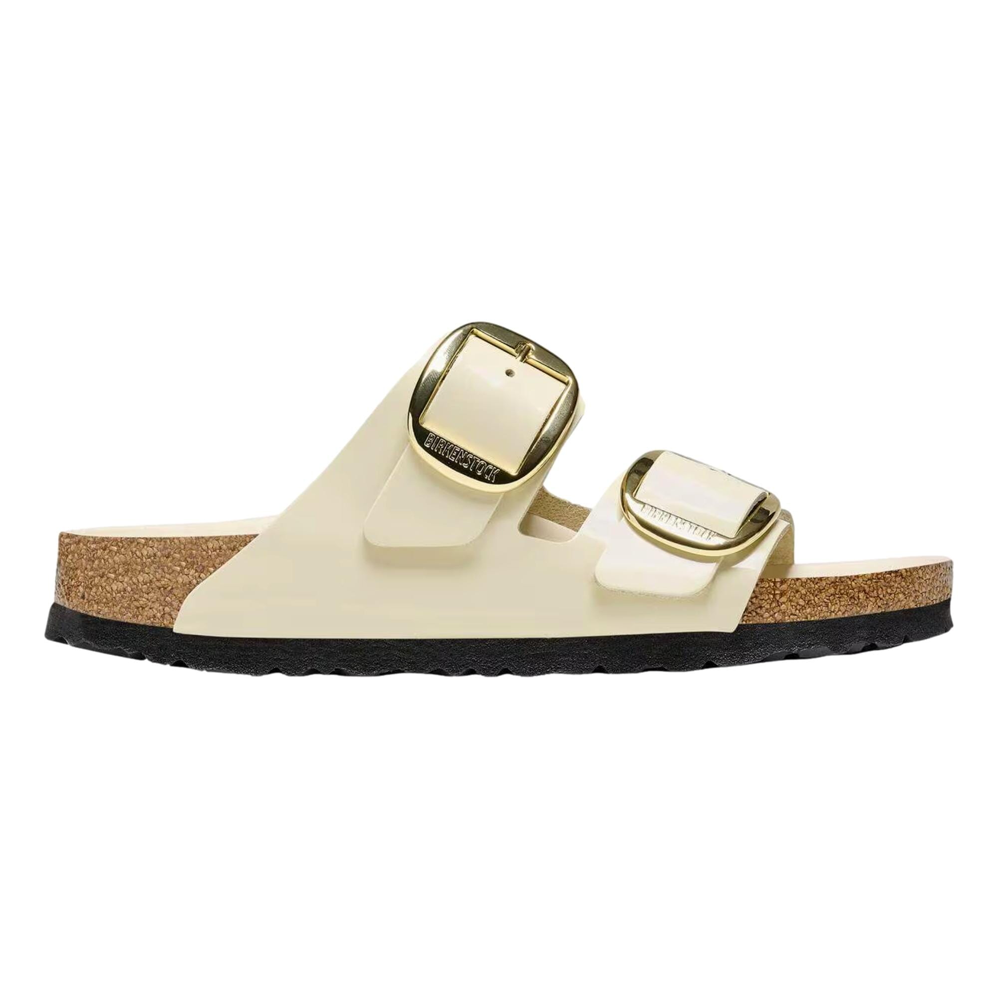 Women's Birkenstock Arizona Big Buckle High - Shine Ecru 1026128