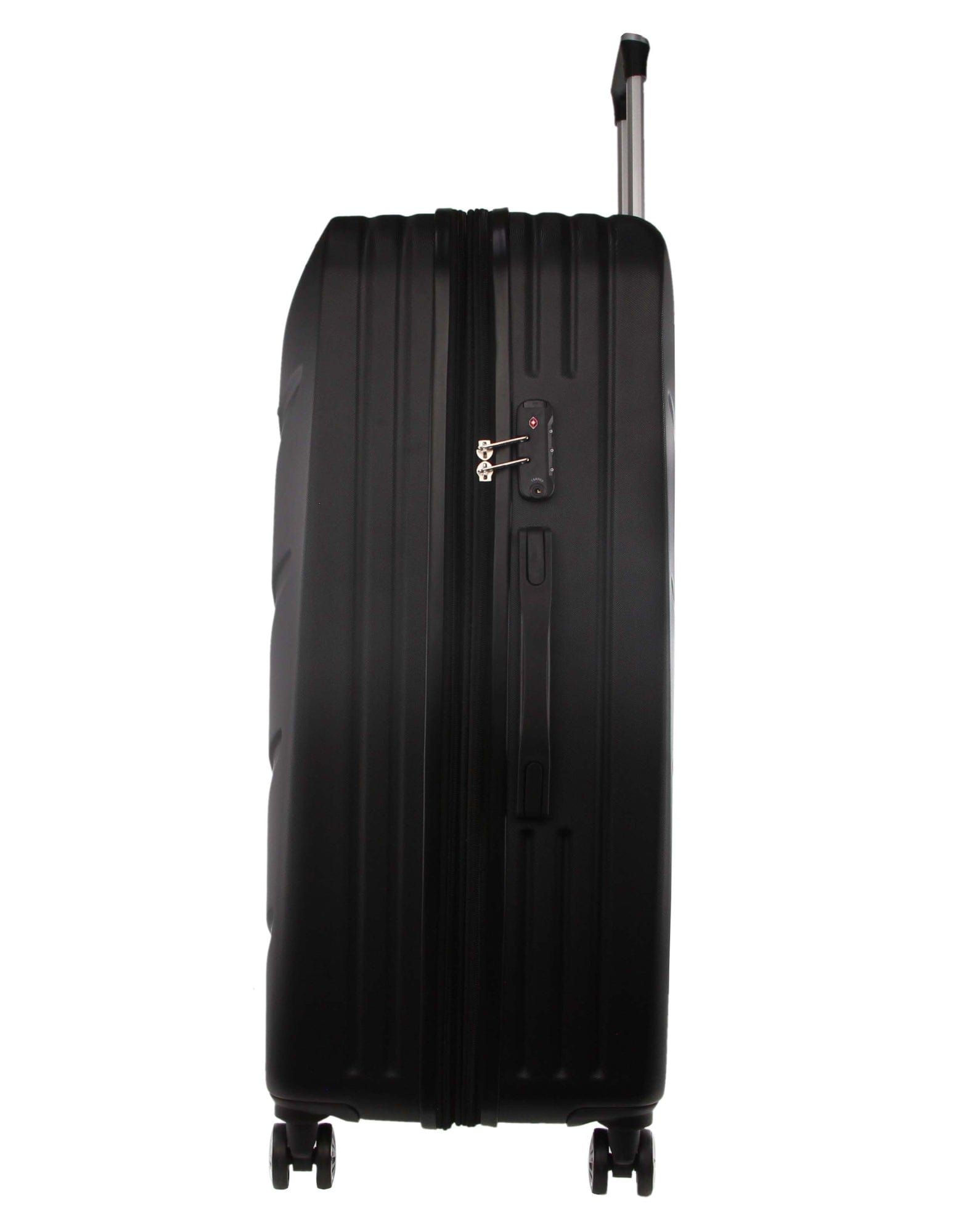 3pc Pierre Cardin Hard-Shell Suitcase Cabin Travel Luggage Set Black