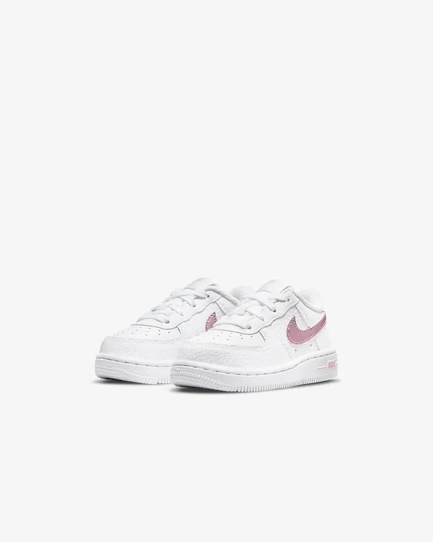 Toddler Nike Force 1 CZ1691-104 Sneakers Pink Glaze Leather Lifestyle Shoes