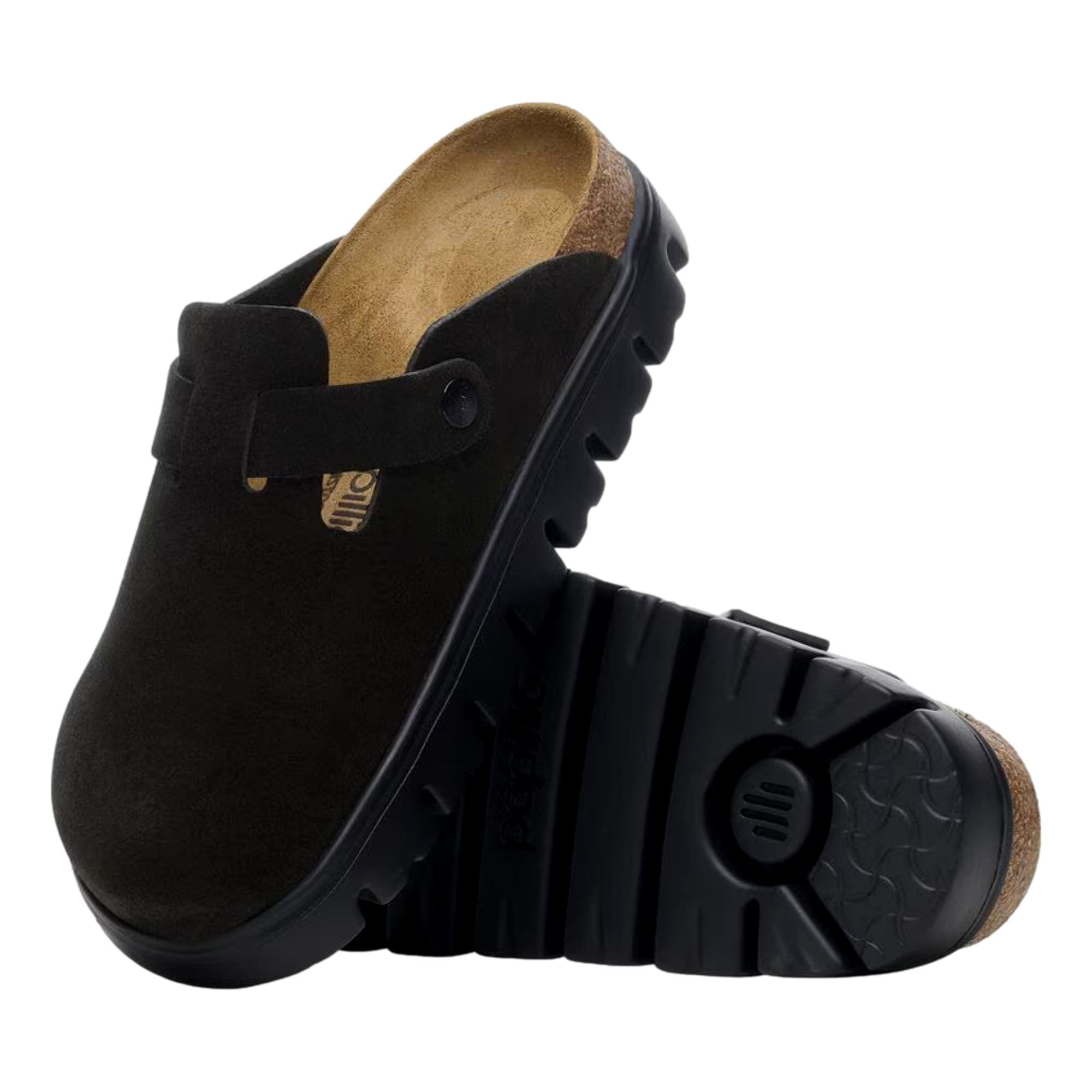 Women's Birkenstock Boston Pap Chunky Black / Black 1028317