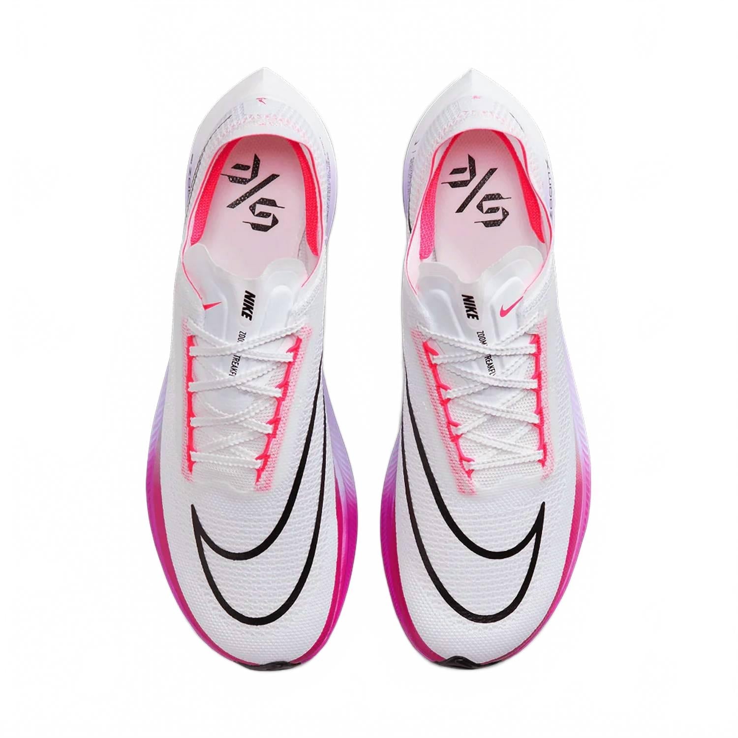 Men's Zoom X Streakfly Running Shoes In White/ Black/ Vivid Grape