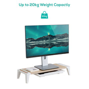 Activiva Monitor Stand Riser with Storage Drawer (White Oak)