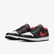 Men's Nike Air Jordan 1 Low 553558-063 Sneakers Black Leather Lifestyle Shoes